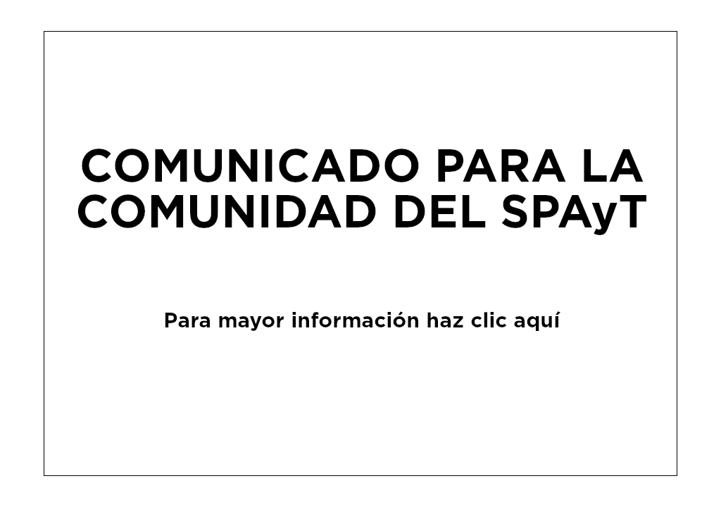 Comunicado para comunidad SPAYT