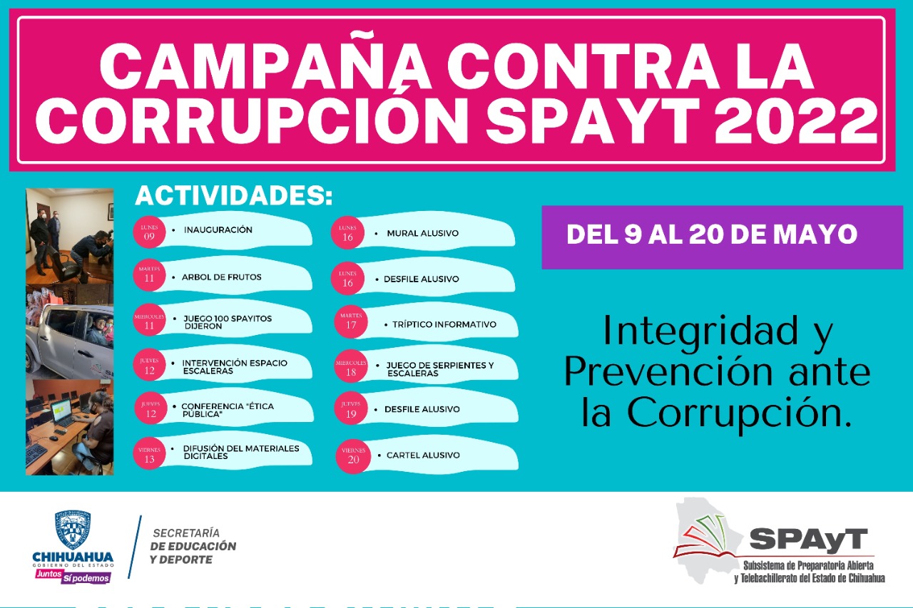 inaugiración de campaña en contra de la corrupción SPAyT 2022