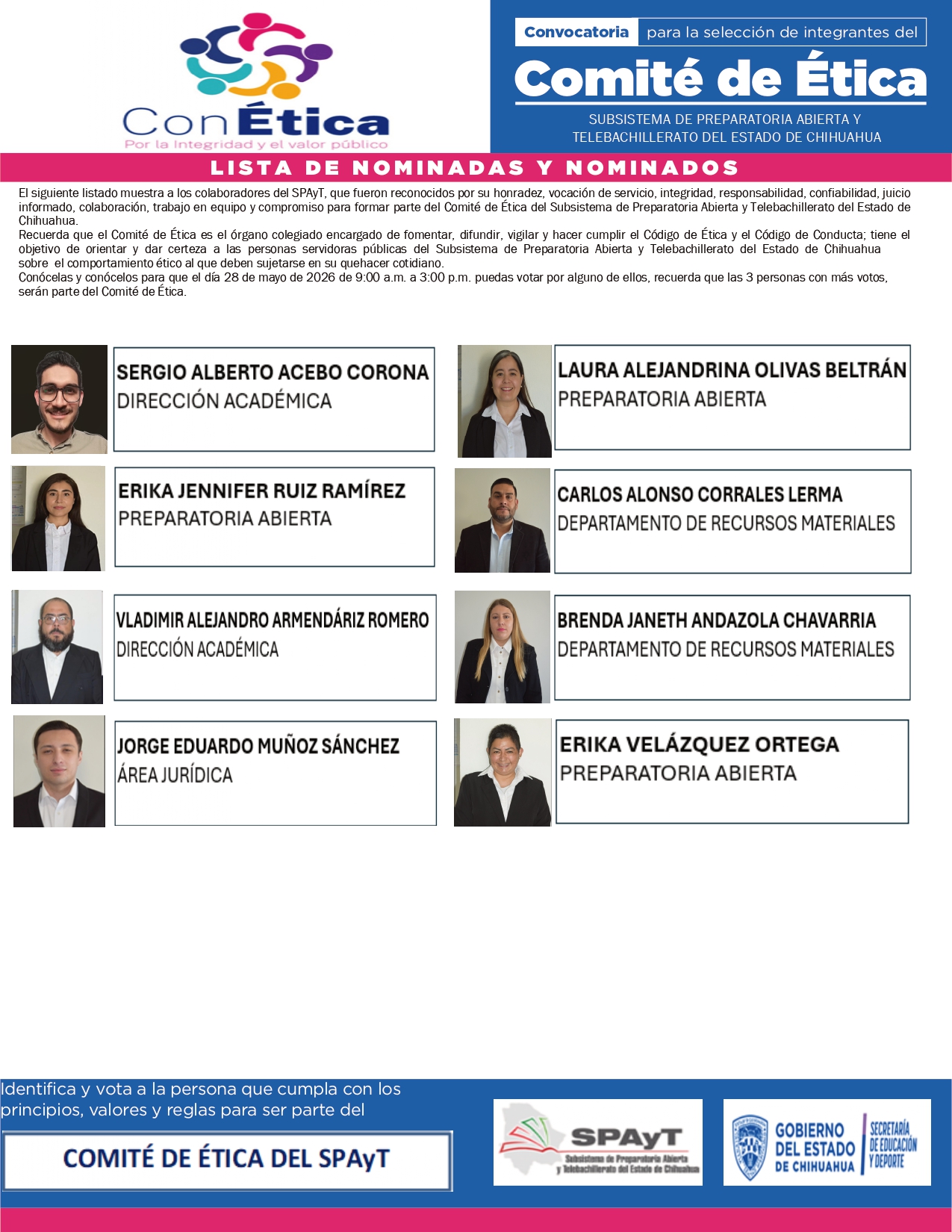 Consulta la lista de nominados para el Comité de Ética